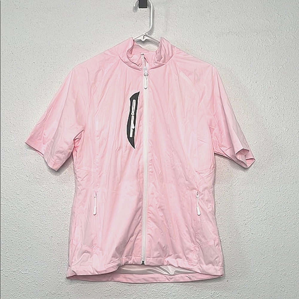 Glen Echo Golf Women's Medium Pink Short Sleeve Wind Jacket NWT